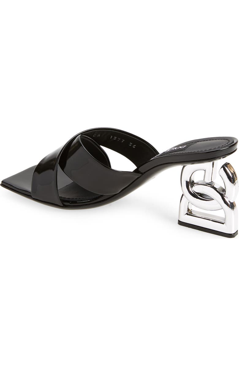 Dolce&Gabbana Logo Heel Slide Sandal, Alternate, color,