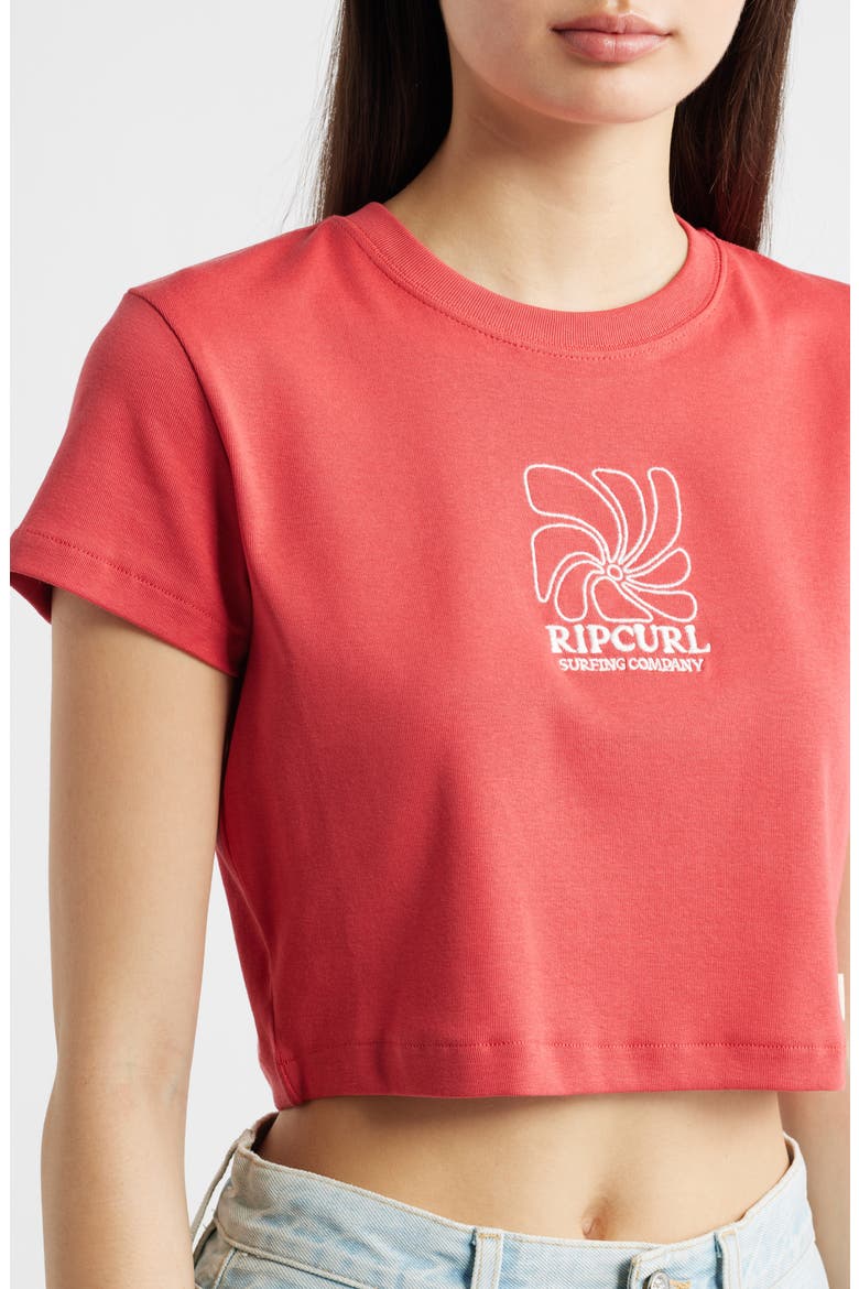 Pacific Coast Embroidered Baby Tee, Alternate, color, RED