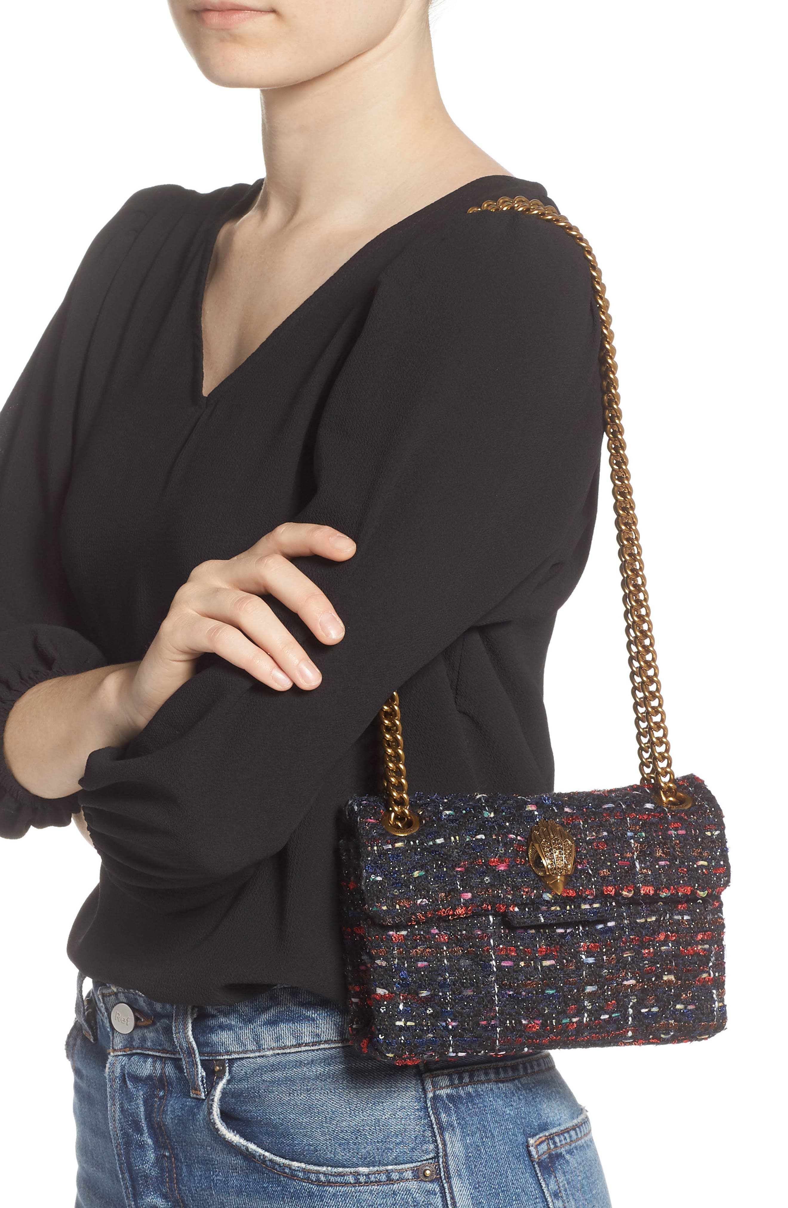 Kurt Geiger London Mini Kensington Tweed Shoulder Bag, Alternate, color, 