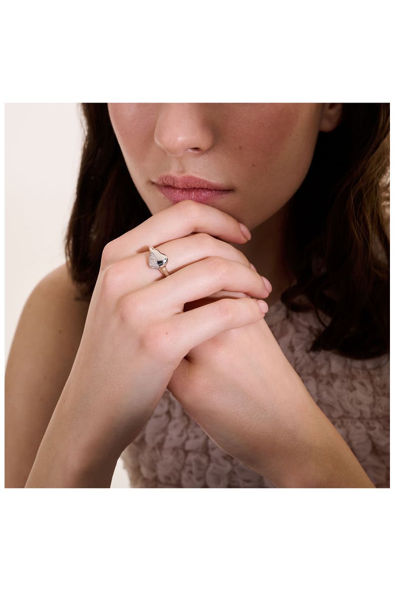 Pebble Heart Diamond Ring, Alternate, color, SILVER