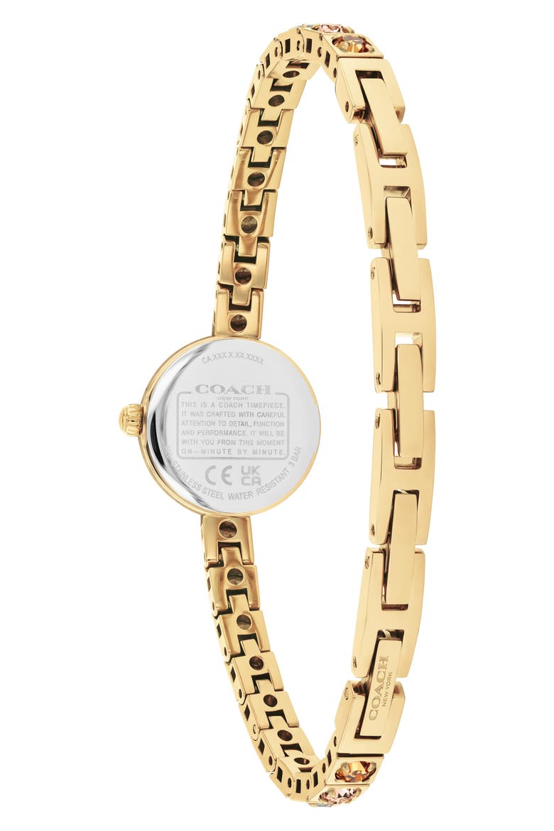 Iris Crystal Bezel Bracelet Watch, Alternate, color, GOLD