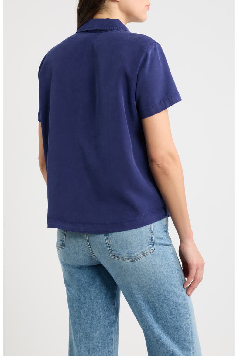 Flowy Button-Up Shirt, Alternate, color, NIGHTFALL BLUE