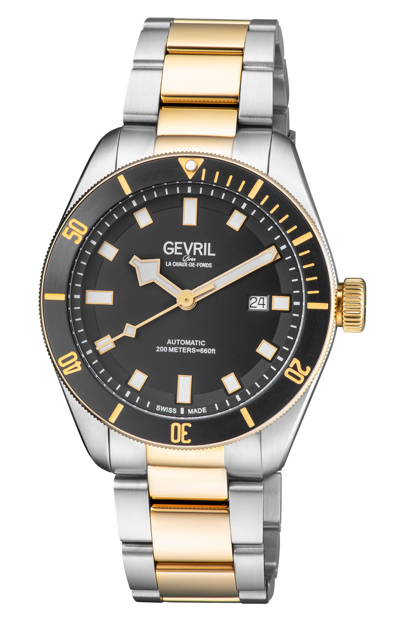 GEVRIL Men's Yorkville Two-Tone Bracelet Watch, 43mm