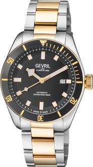 GEVRIL Men's Yorkville Two-Tone Bracelet Watch, 43mm