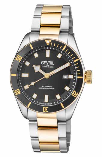 GEVRIL Men's Yorkville Two-Tone Bracelet Watch, 43mm