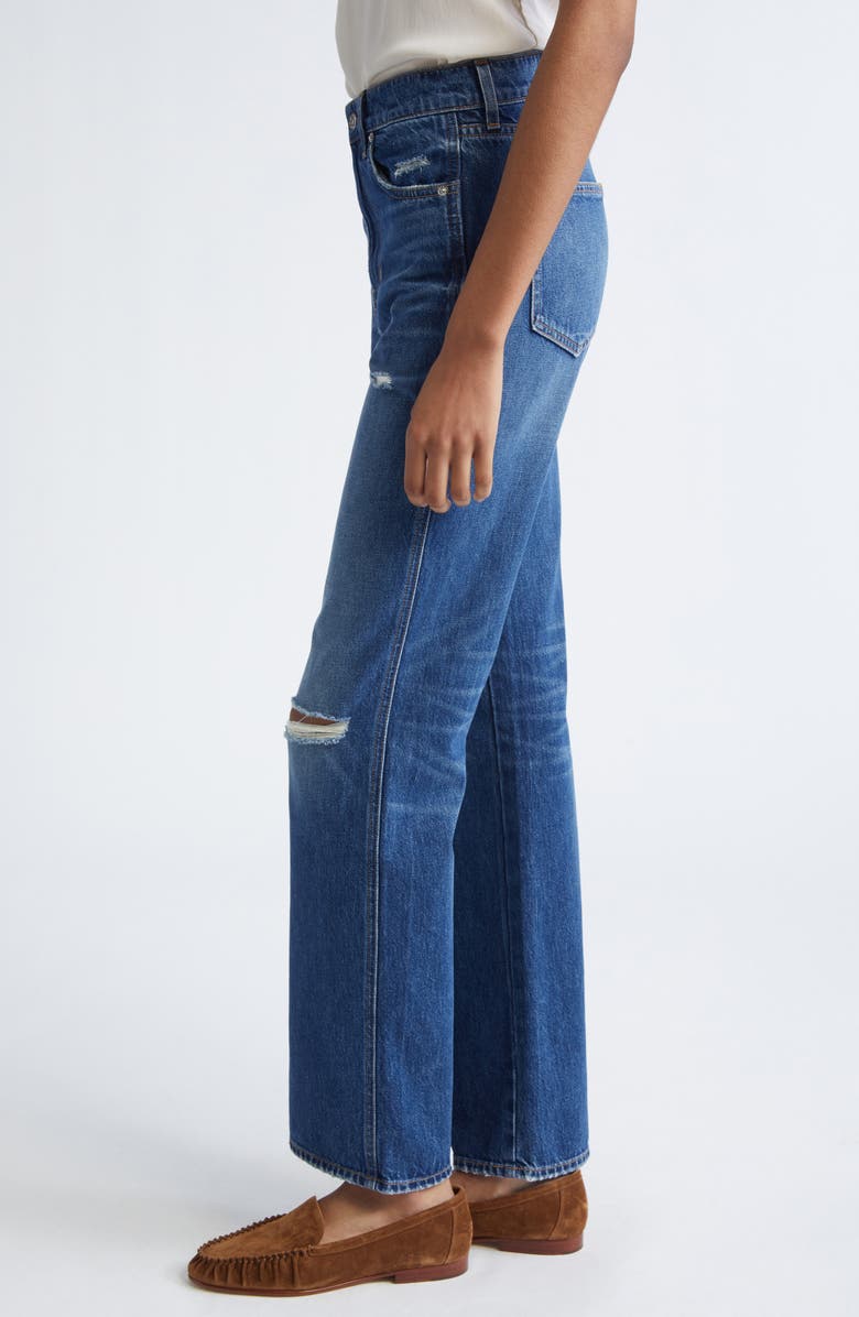 Veronica Beard Dylan Ripped High Waist Straight Leg Jeans, Alternate, color, City Lights
