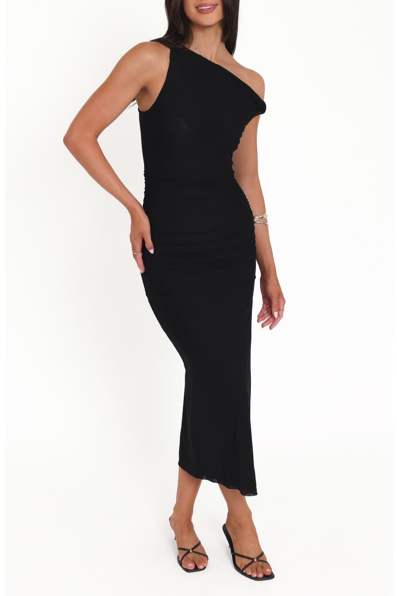 Sandria One-Shoulder Body-Con Maxi Dress, Main, color, BLACK