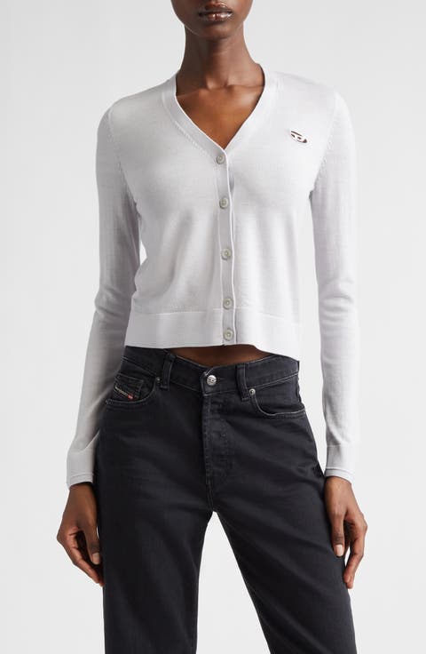 M-Alima Oval D Logo Wool Cardigan