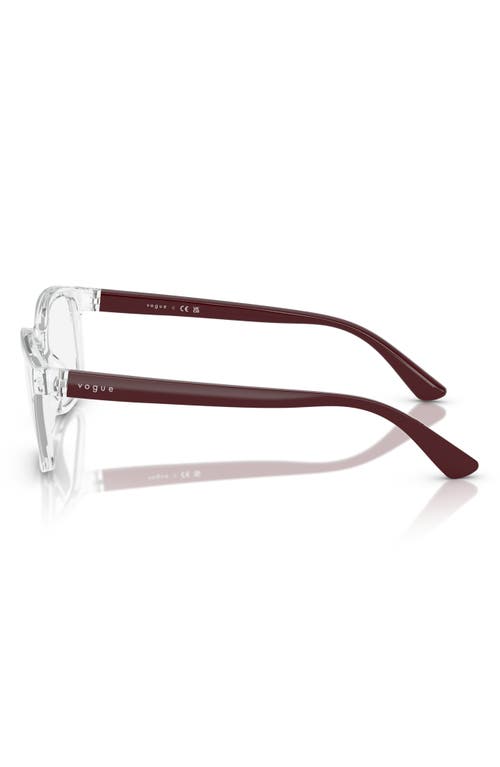 Vogue 50mm Pillow Optical Glasses In Rose Gold Black