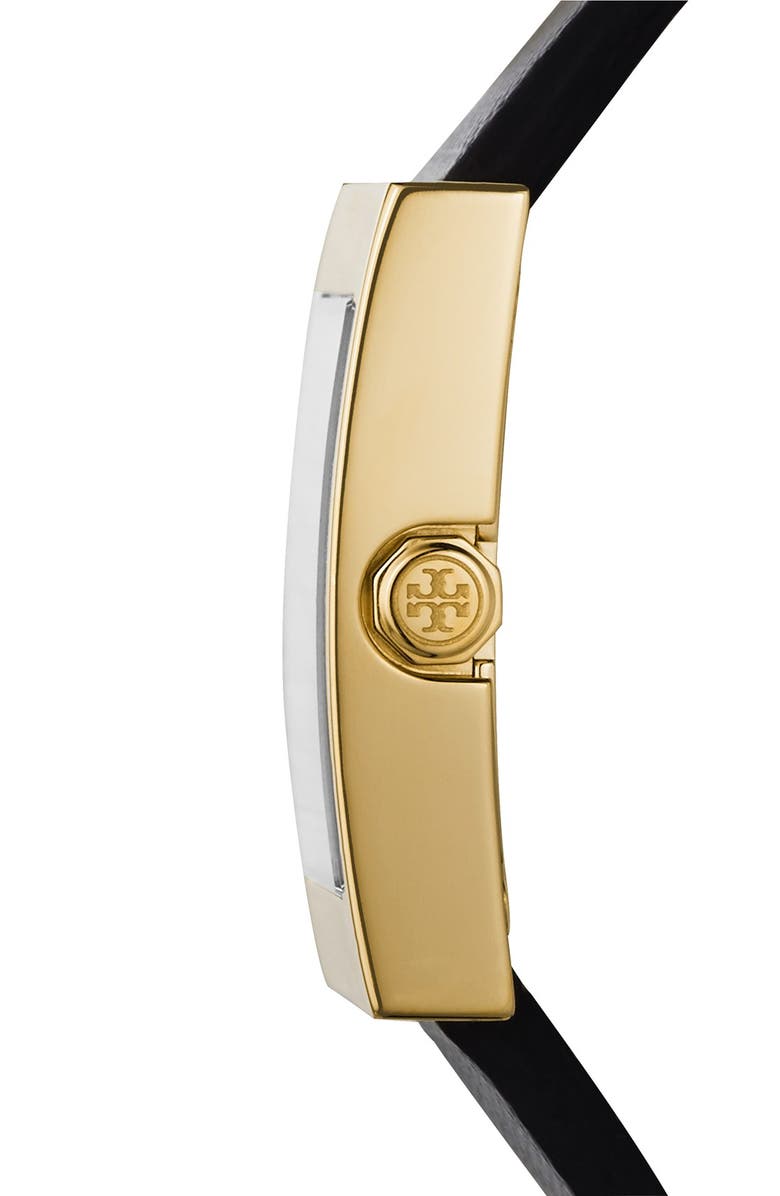 Tory Burch 'Buddy Classic' Rectangular Saffiano Leather Strap Watch, 26mm x 32mm, Alternate, color,
