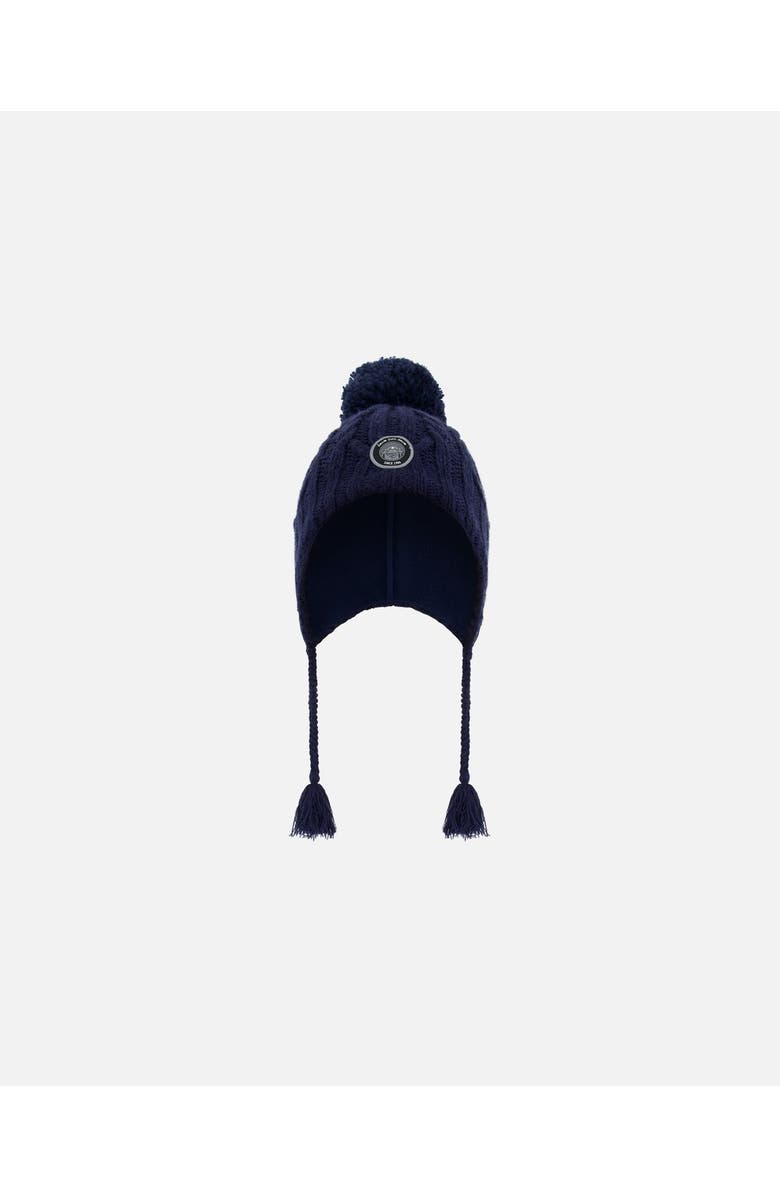 Deux par Deux Kids Unisex Peruvian Knit Hat Navy, Main, color,