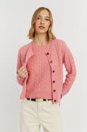 Chinti & Parker Pure Cashmere Cabled Crew Neck Cardigan
