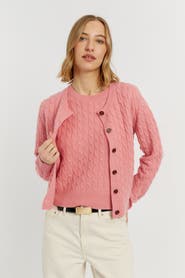 Chinti & Parker Pure Cashmere Cabled Crew Neck Cardigan