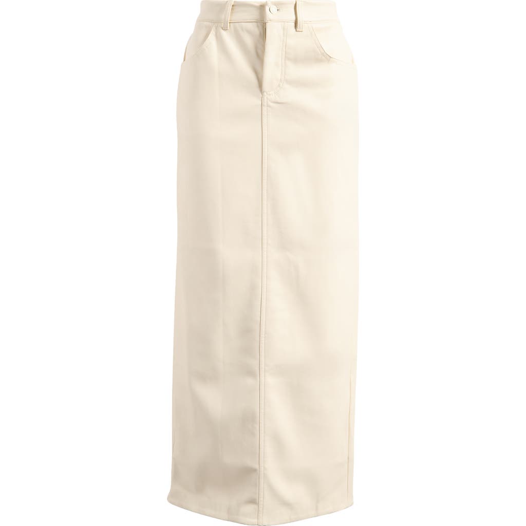 Shop Mistress Rocks Faux Leather Midi Skirt In Cream