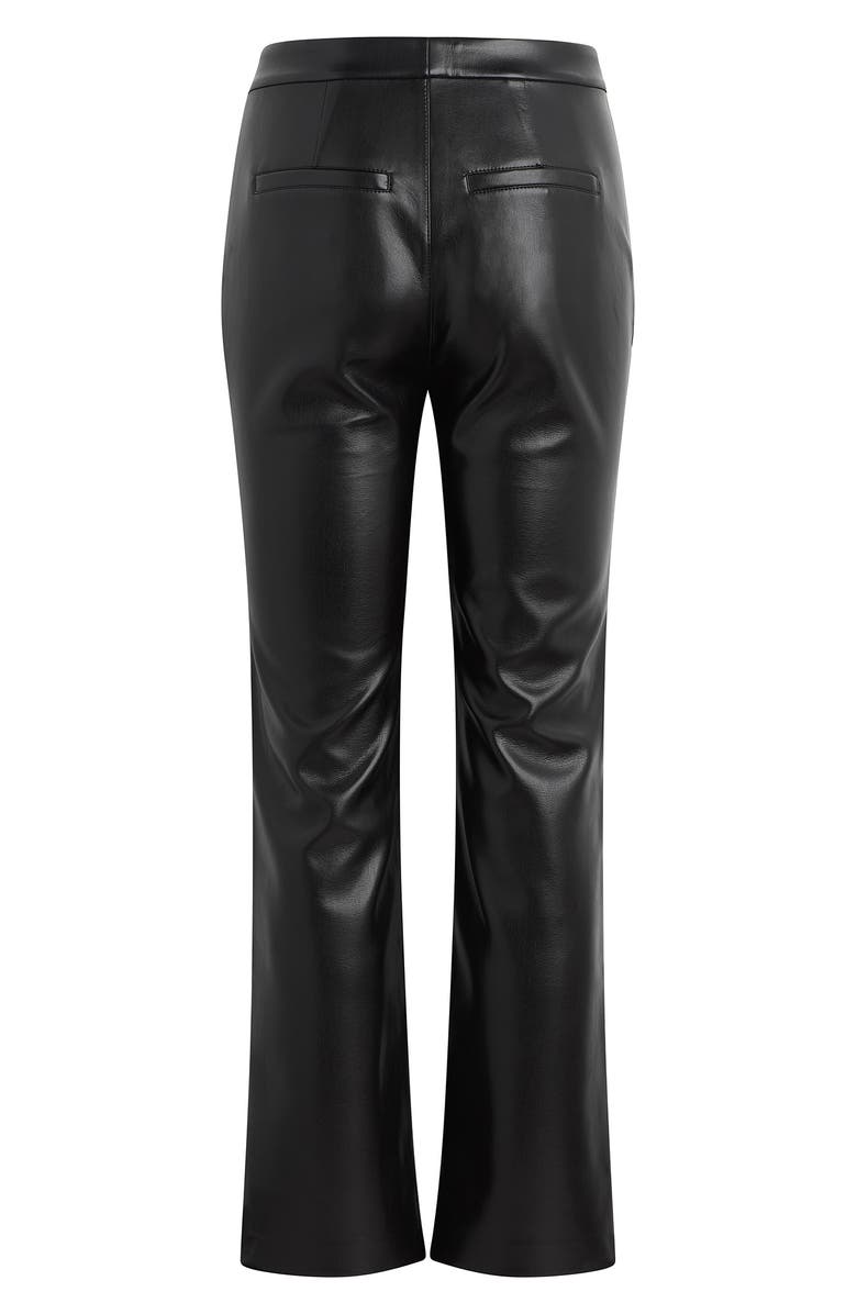Favorite Daughter The Carla Faux Leather Flare Pants, Alternate, color, Raven