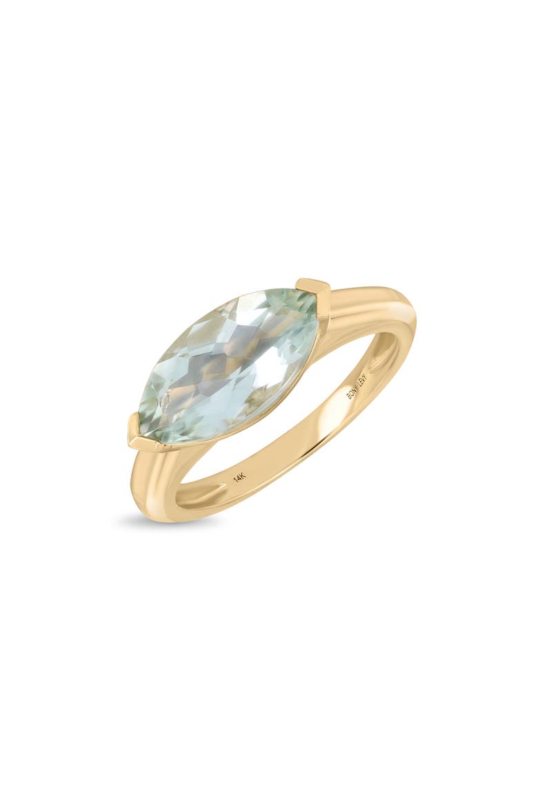 Marquise Stone Ring, Main, color, 14K YELLOW GOLD/GREEN AMETHYST