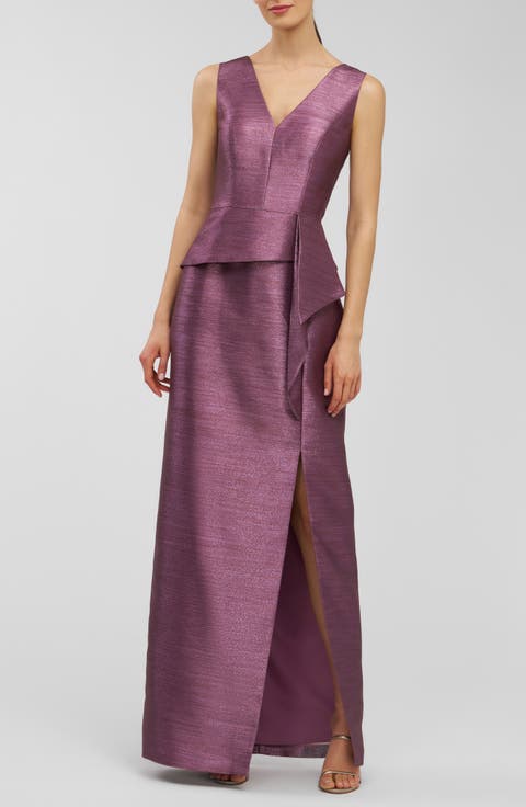 Octavia Metallic Column Gown
