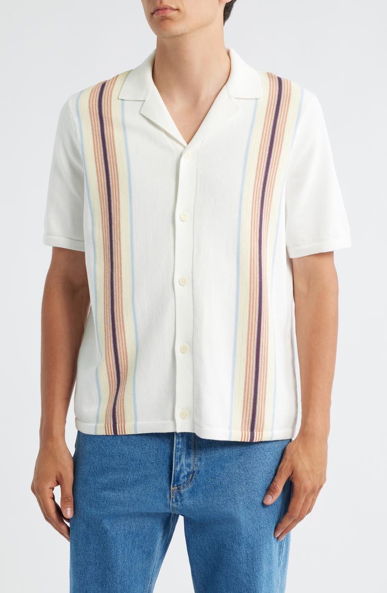 Wax London Ivy Camp Shirt, Main, color, Ecru / Multi