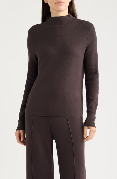 Mock Neck Long Sleeve Sweater
