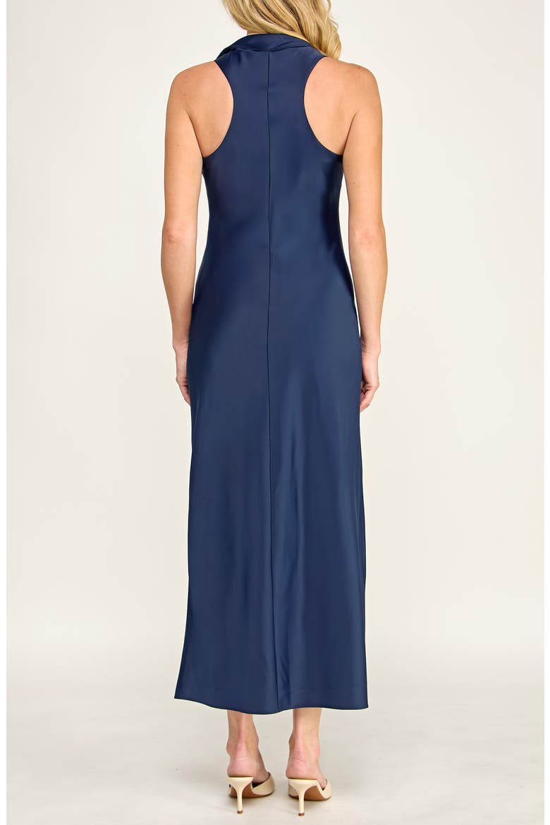 Sash Detail Satin Maxi Dress, Alternate, color, NAVY
