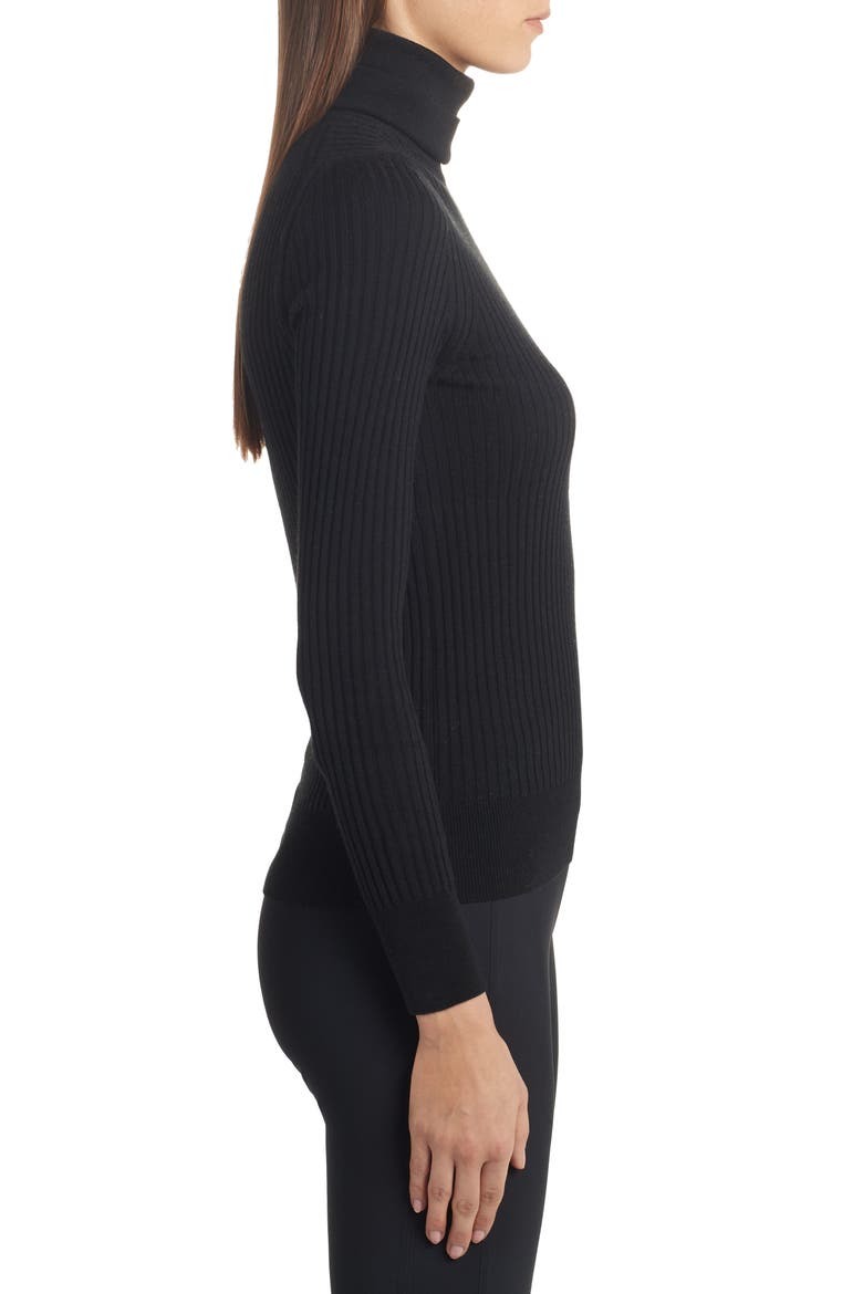 Logo Turtleneck Sweater, Alternate, color, BLACK
