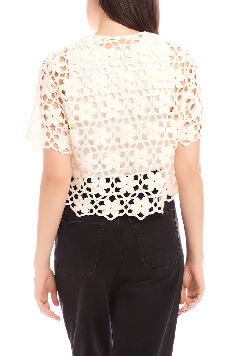 FIFTEEN TWENTY Kamille Openwork Button-Up Shirt, Alternate, color, Ivory