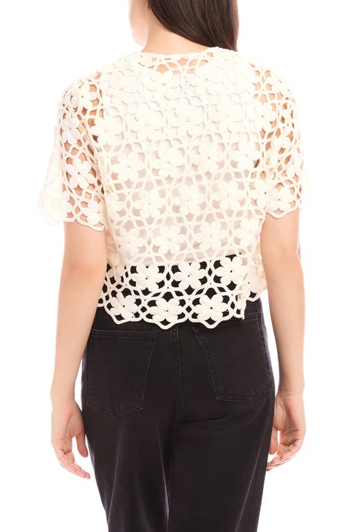 Fifteen Twenty Kamille Openwork Button-up Shirt In Ivory