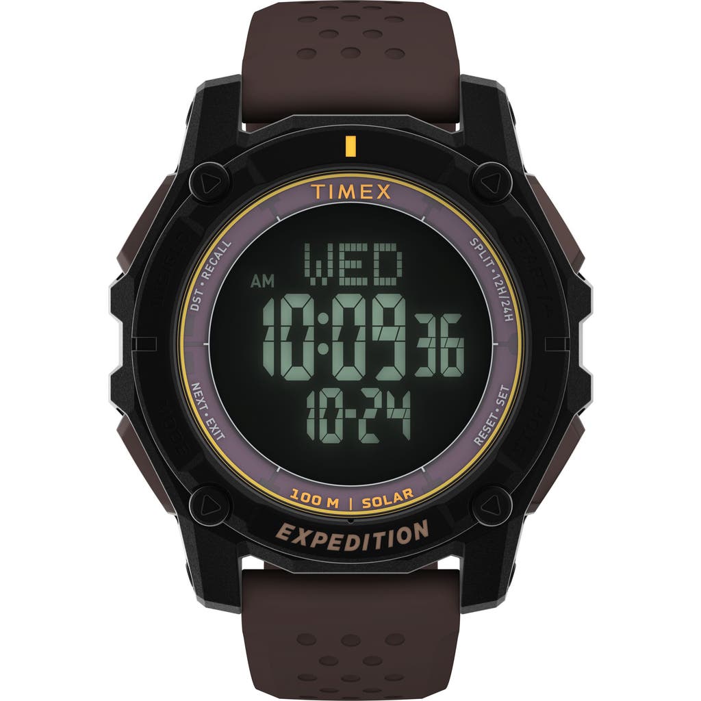 Timex® Expedition Ridge Solar Digital Silicone Strap Watch, 49mm in Brown  product