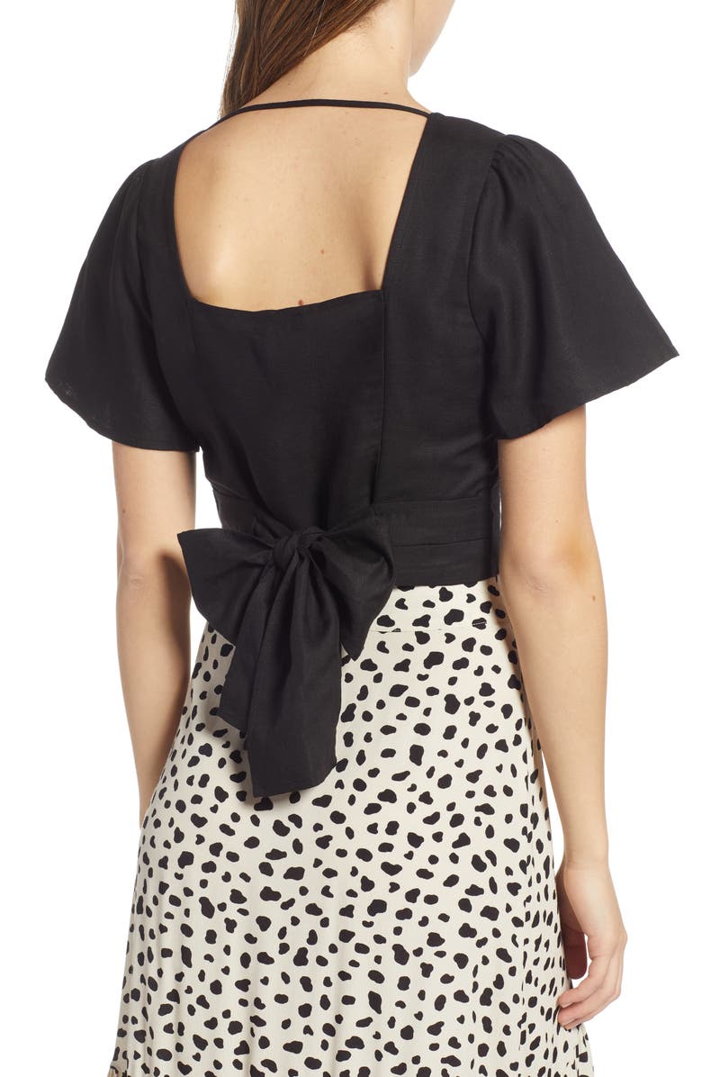 MOON RIVER Smocked Crop Top, Alternate, color, 