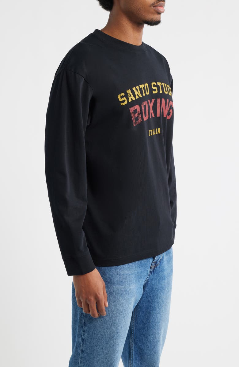 SANTO STUDIO Boxing Division Long Sleeve Graphic T-Shirt, Alternate, color, Black