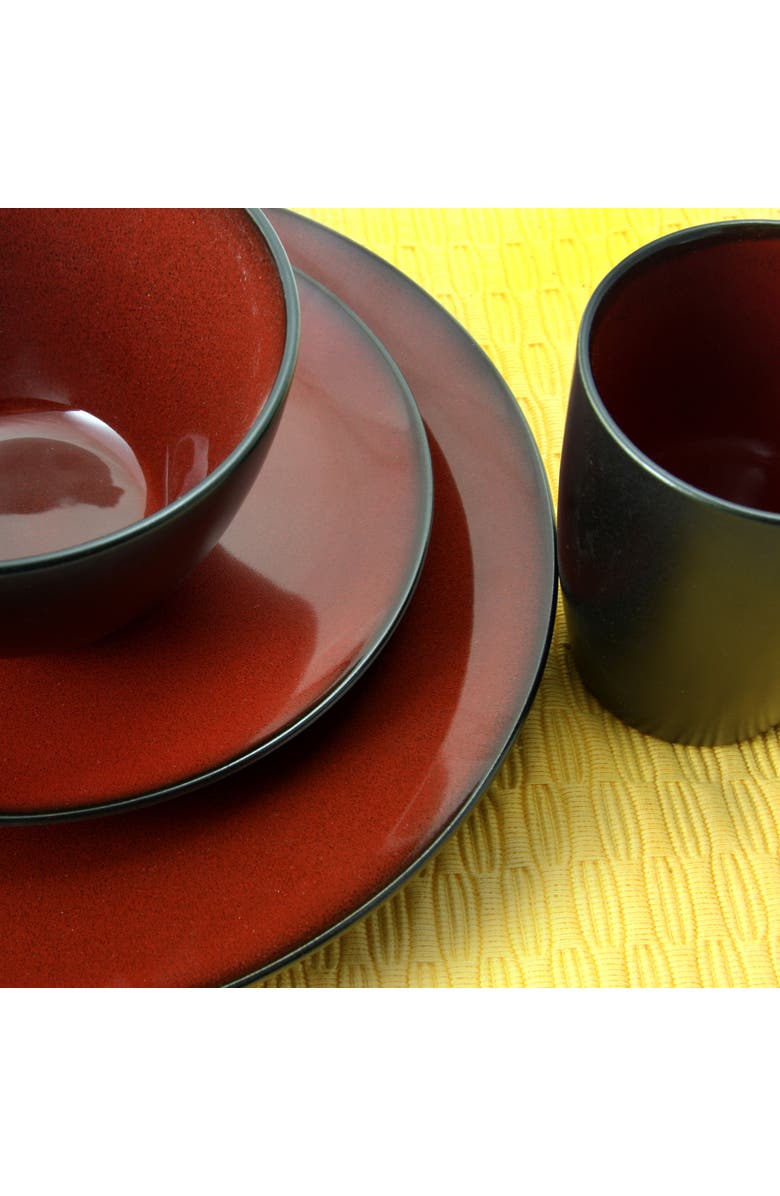 Gibson Home Round 16-Piece Dinnerware Set, Burgundy, Alternate, color, Red