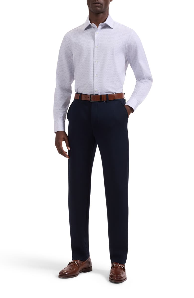 Bugatchi James OoohCotton<sup>®</sup> Geo Print Button-Up Shirt, Alternate, color, Vista Blue