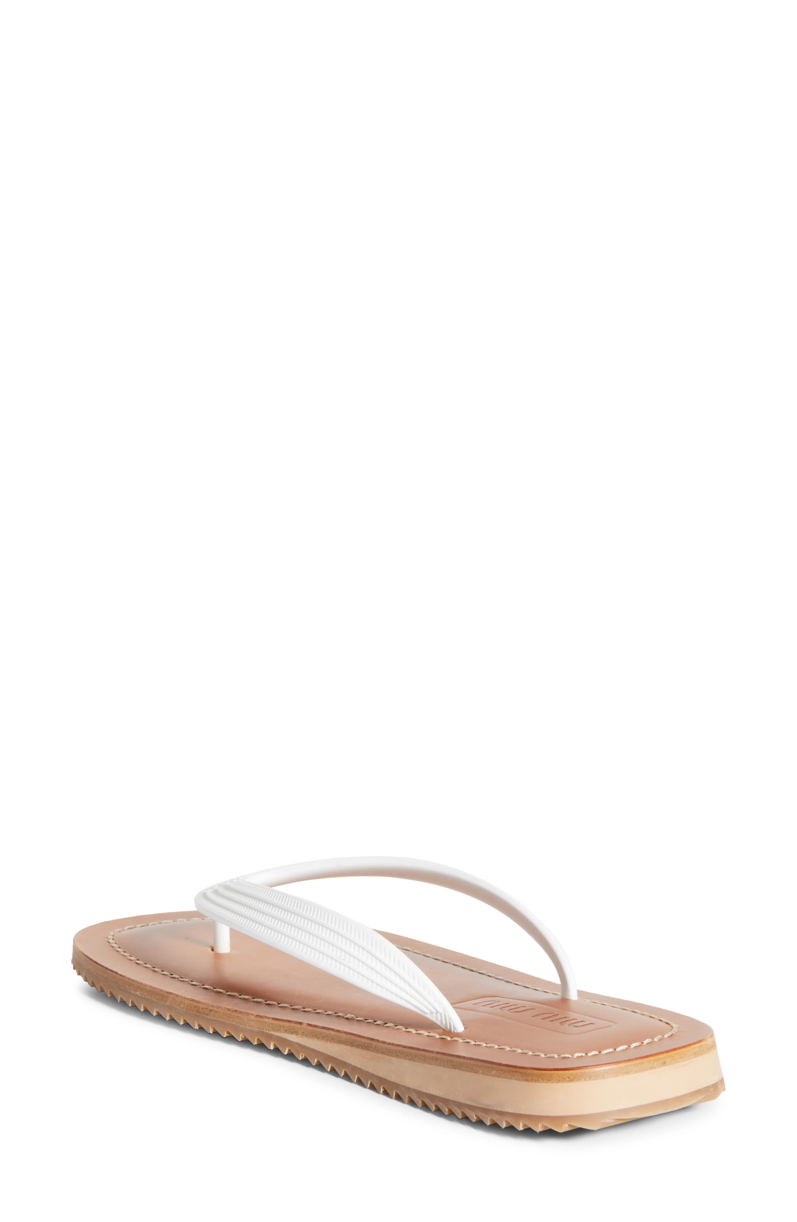 Miu Miu Flip Flop, Alternate, color, White
