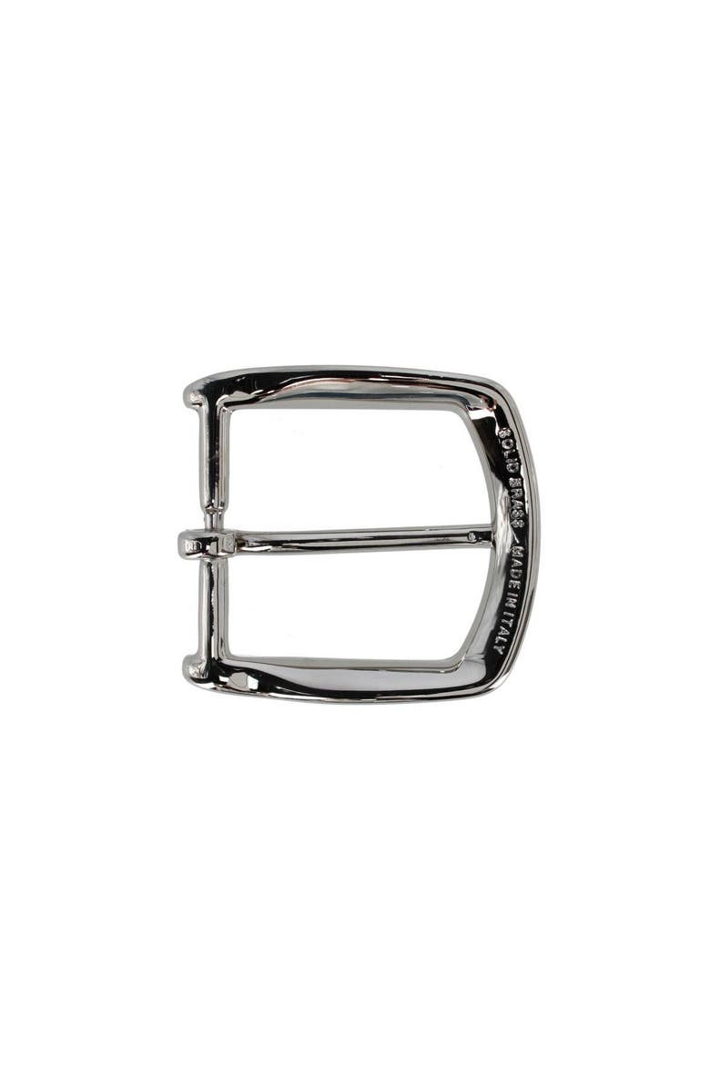 Trafalgar 35mm Italian Solid Brass Rounded Edged Harness Belt Buckle, Alternate, color, Shiny Nickel
