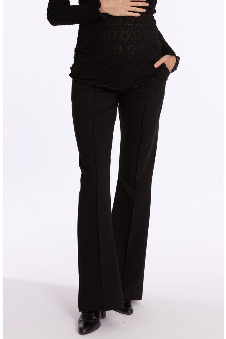 Fabio Maternity Flare Trousers, Alternate, color, BLACK
