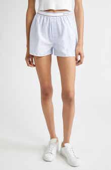 Sporty & Rich Serif Logo Oxford Boxer Shorts