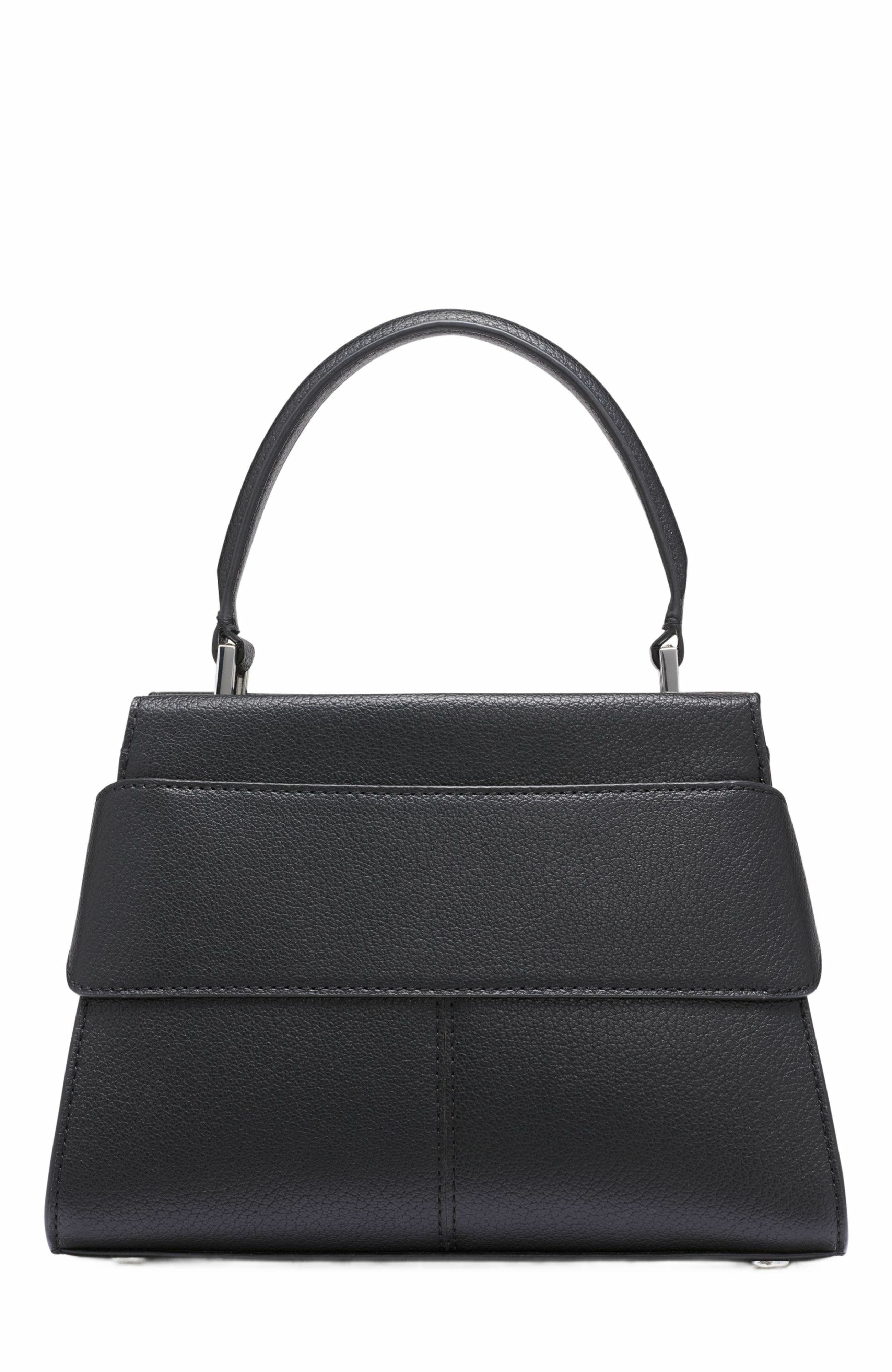 DKNY Bleeker Small Satchel, Alternate, color, Black/Silver