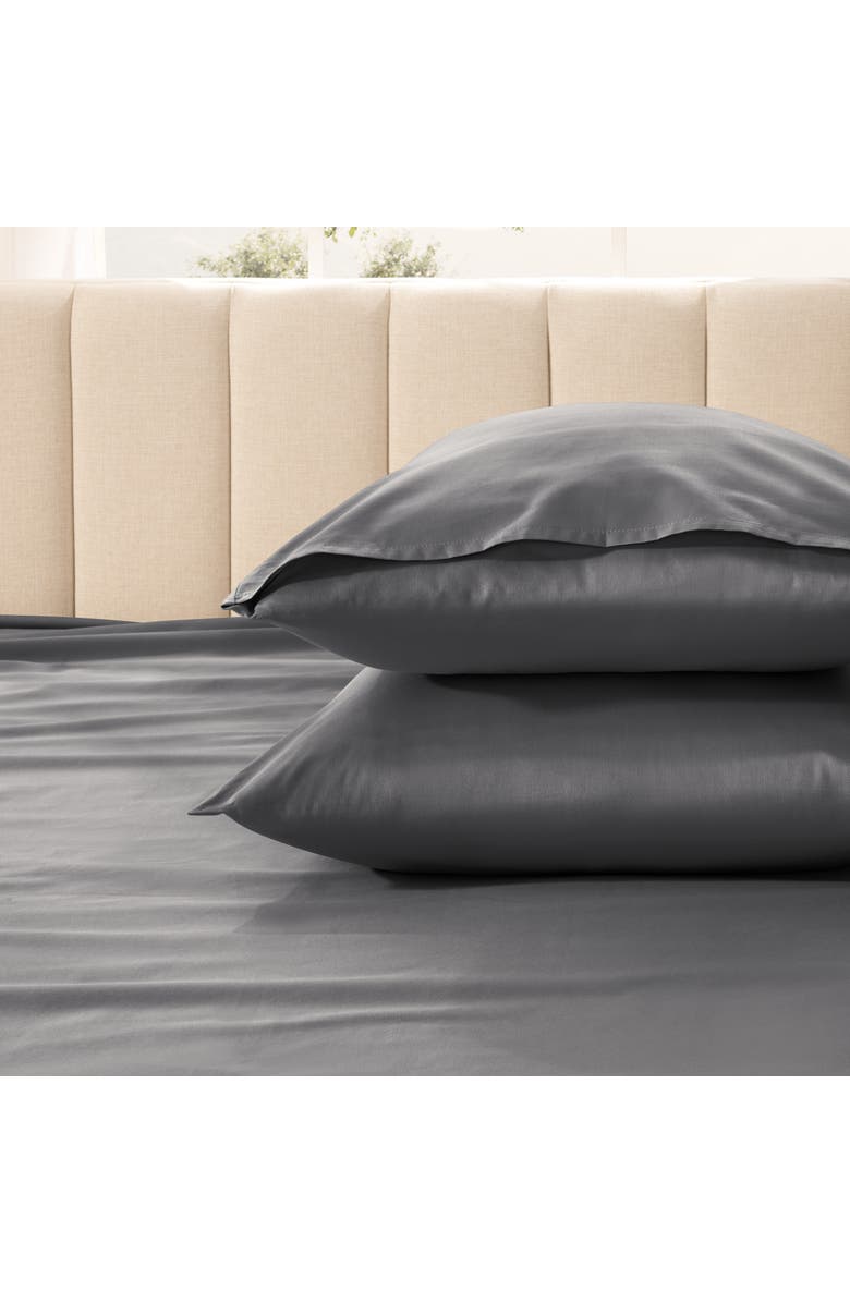 Bare Home 400 Thread Count Organic Cotton Sateen Pillowcase Set, Alternate, color, Grey