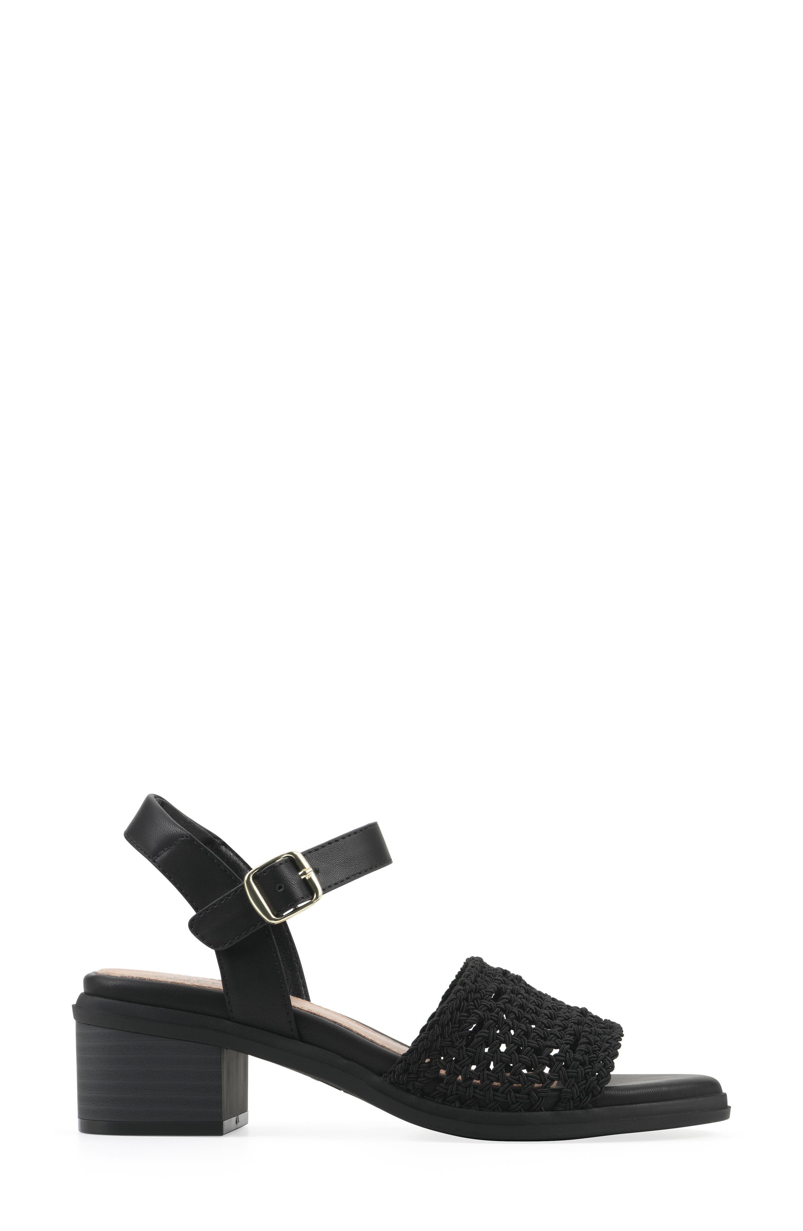 CLIFFS BY WHITE MOUNTAIN Cortland Block Heel Sandal, Alternate, color, Black/ Burnished/ Smooth