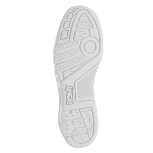 Pony Mens M100 Genuine Leather Premium Hightop Lace Up Athletic Sneaker Shoe In White