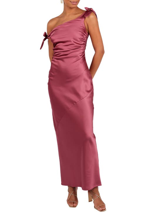 Selma One-Shoulder Satin Gown