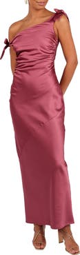 Petal
Pup Selma One-Shoulder Satin Gown