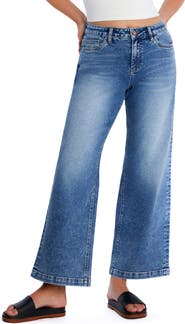 HINT OF BLU Clever High Waist Wide Leg Jeans