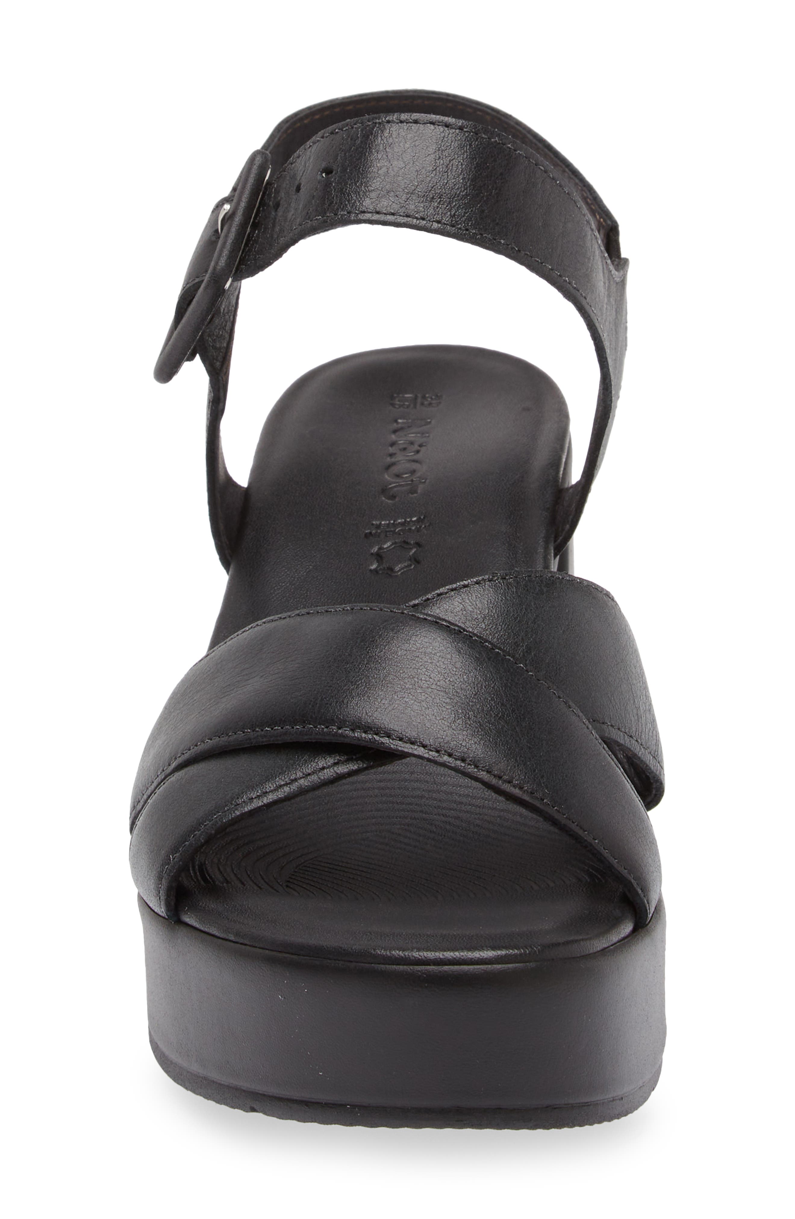 Naot Elite Platform Sandal, Alternate, color, Shiny Black Leather