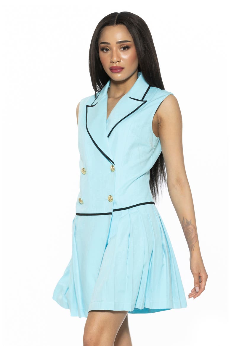 Lilyana Sleeveless Fit & Flare Minidress, Alternate, color, HALOGEN BLUE