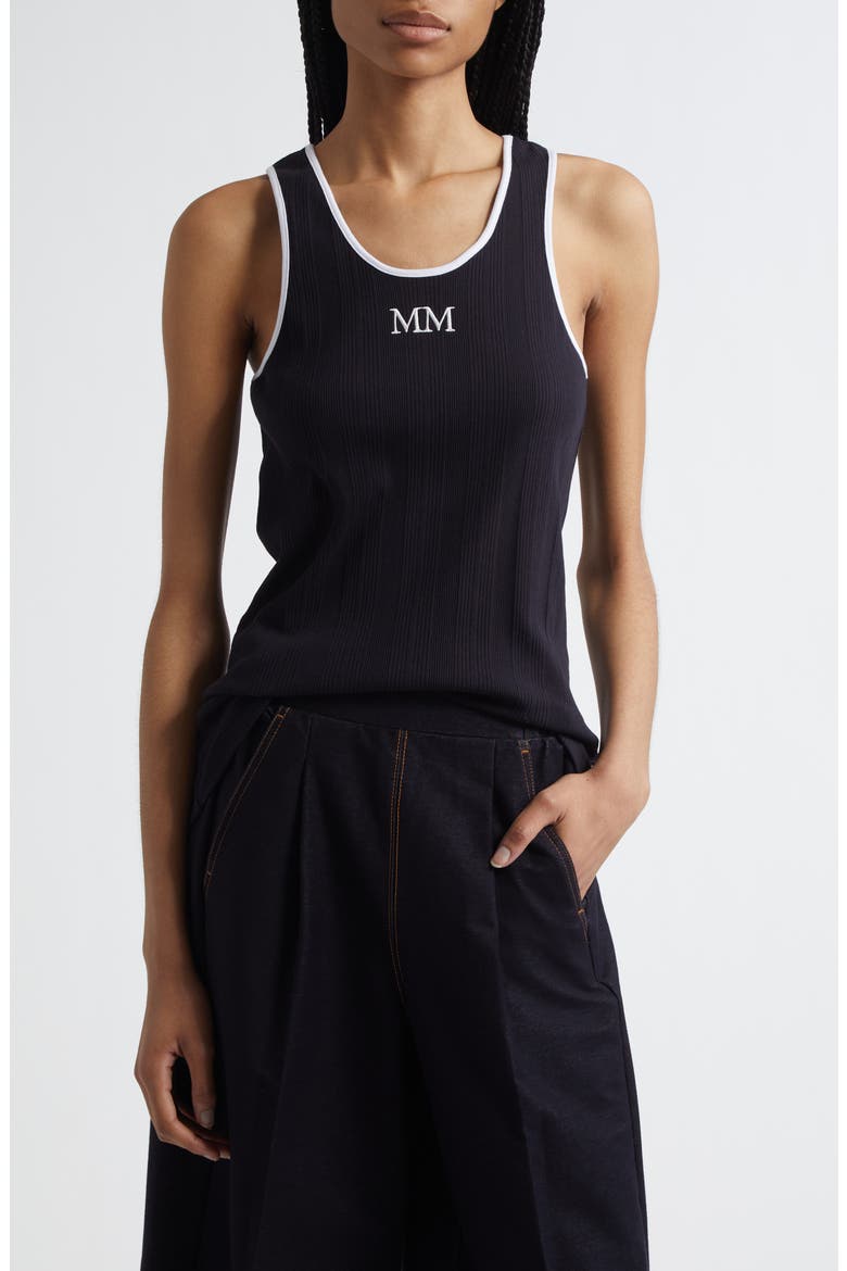 Sax Embroidered Logo Cotton Blend Tank, Main, color, NAVY