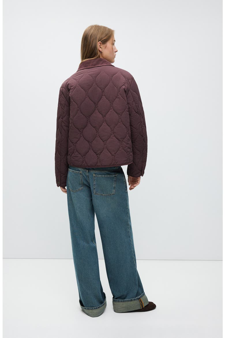 Corduroy Trim Padded Jacket, Alternate, color, LIGHT/PASTEL PURPLE