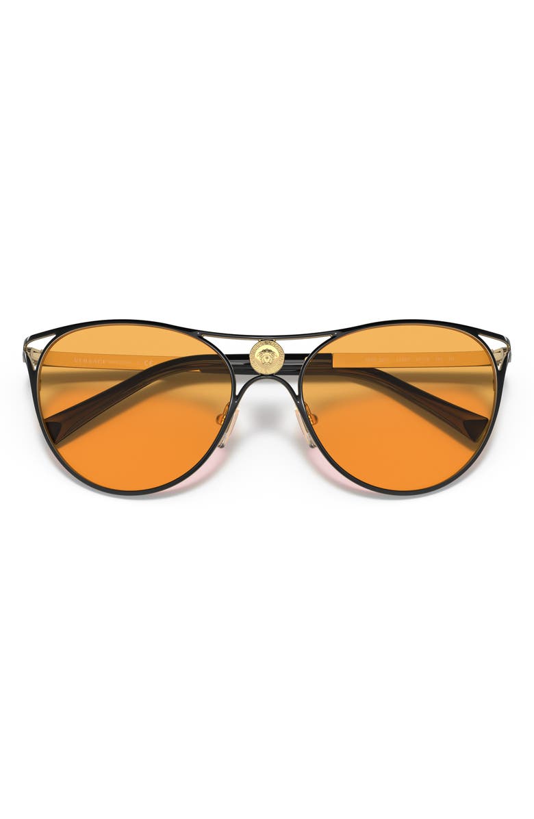 Versace 57mm Cat Eye Sunglasses, Alternate, color, Black Gold