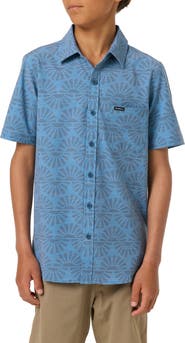 O'Neill Kids' UPF Slub Standard Woven Short Sleeve Button-Up Shirt