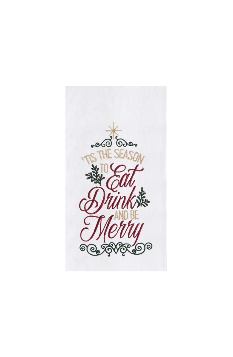 C&F Home Eat, Drink, & Be Merry Towel, Main, color, Red